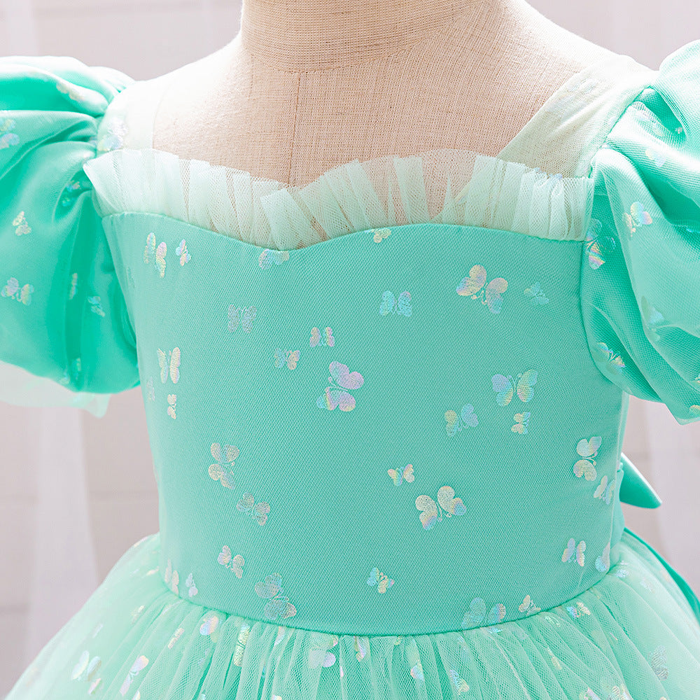 Princess Tulle Ball Gown Baby Dress with Sequins | Puffy Sleeve Formal Party Dress