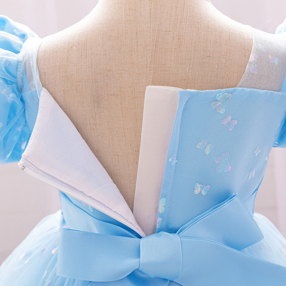 Princess Tulle Ball Gown Baby Dress with Sequins | Puffy Sleeve Formal Party Dress