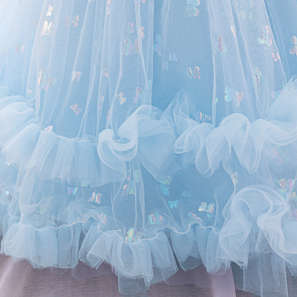 Princess Tulle Ball Gown Baby Dress with Sequins | Puffy Sleeve Formal Party Dress