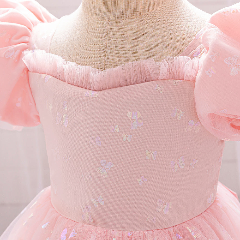 Princess Tulle Ball Gown Baby Dress with Sequins | Puffy Sleeve Formal Party Dress