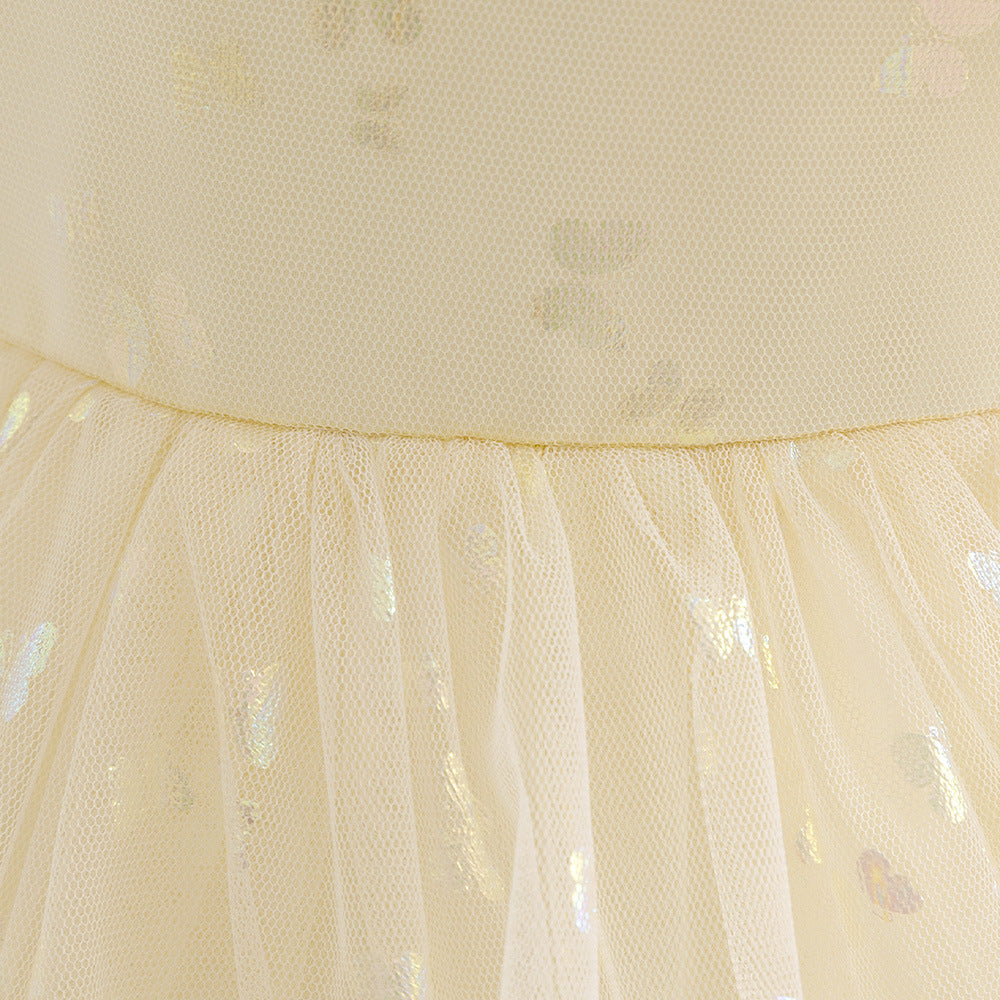 Princess Tulle Ball Gown Baby Dress with Sequins | Puffy Sleeve Formal Party Dress