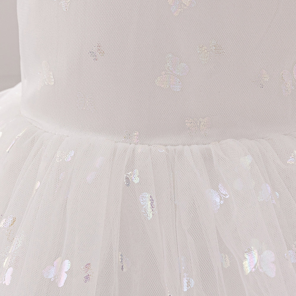 Princess Tulle Ball Gown Baby Dress with Sequins | Puffy Sleeve Formal Party Dress