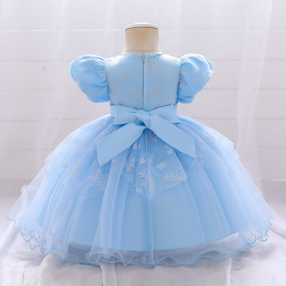 Elegant Princess Ball Gown Tea Length Dress for Girls | Tulle Party Dress