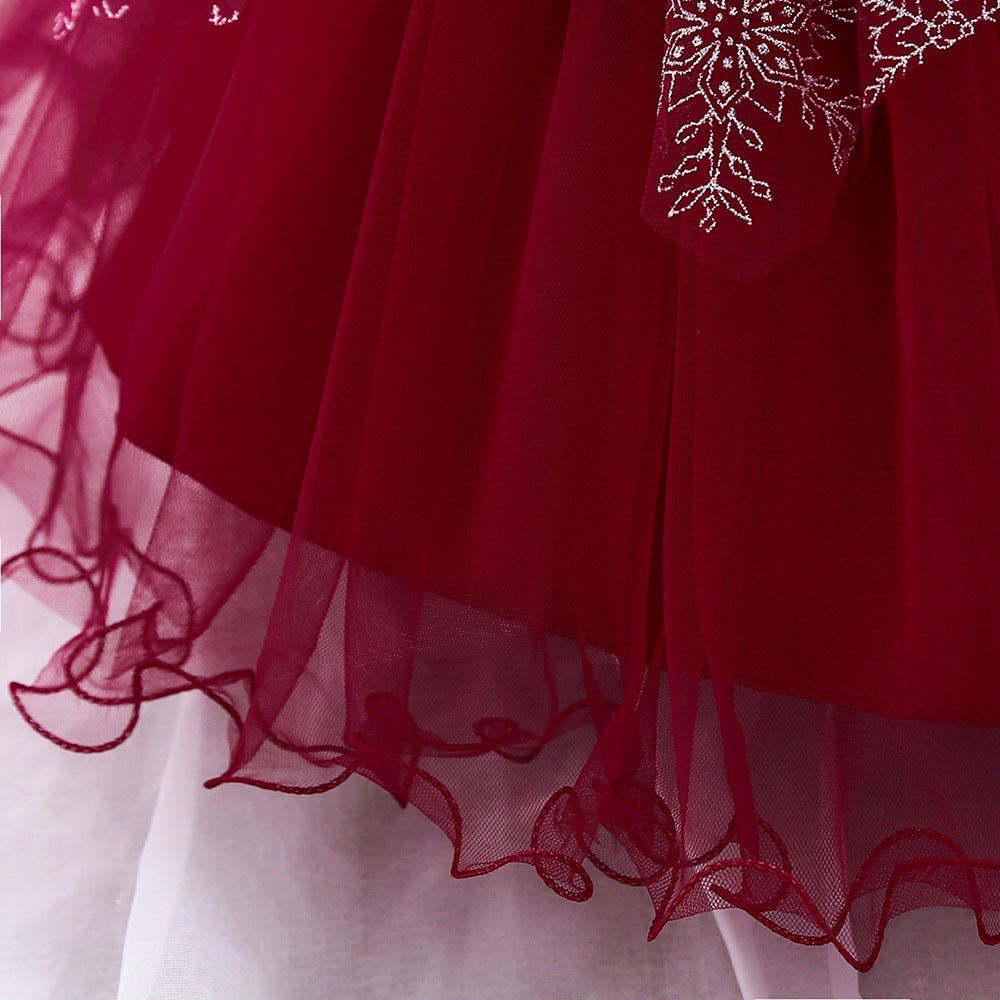 Elegant Princess Ball Gown Tea Length Dress for Girls | Tulle Party Dress