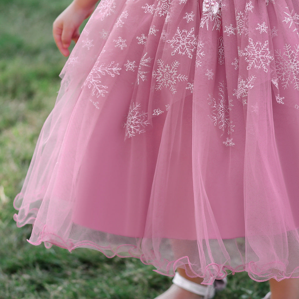 Elegant Princess Ball Gown Tea Length Dress for Girls | Tulle Party Dress