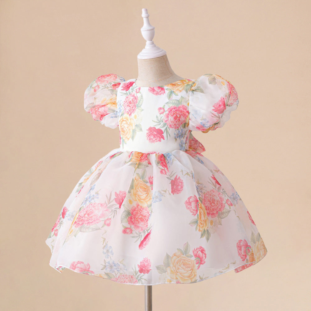 Princess Floral Ball Gown Puffy Dress for Babies & Toddlers | Party & Flower Girl Outfit