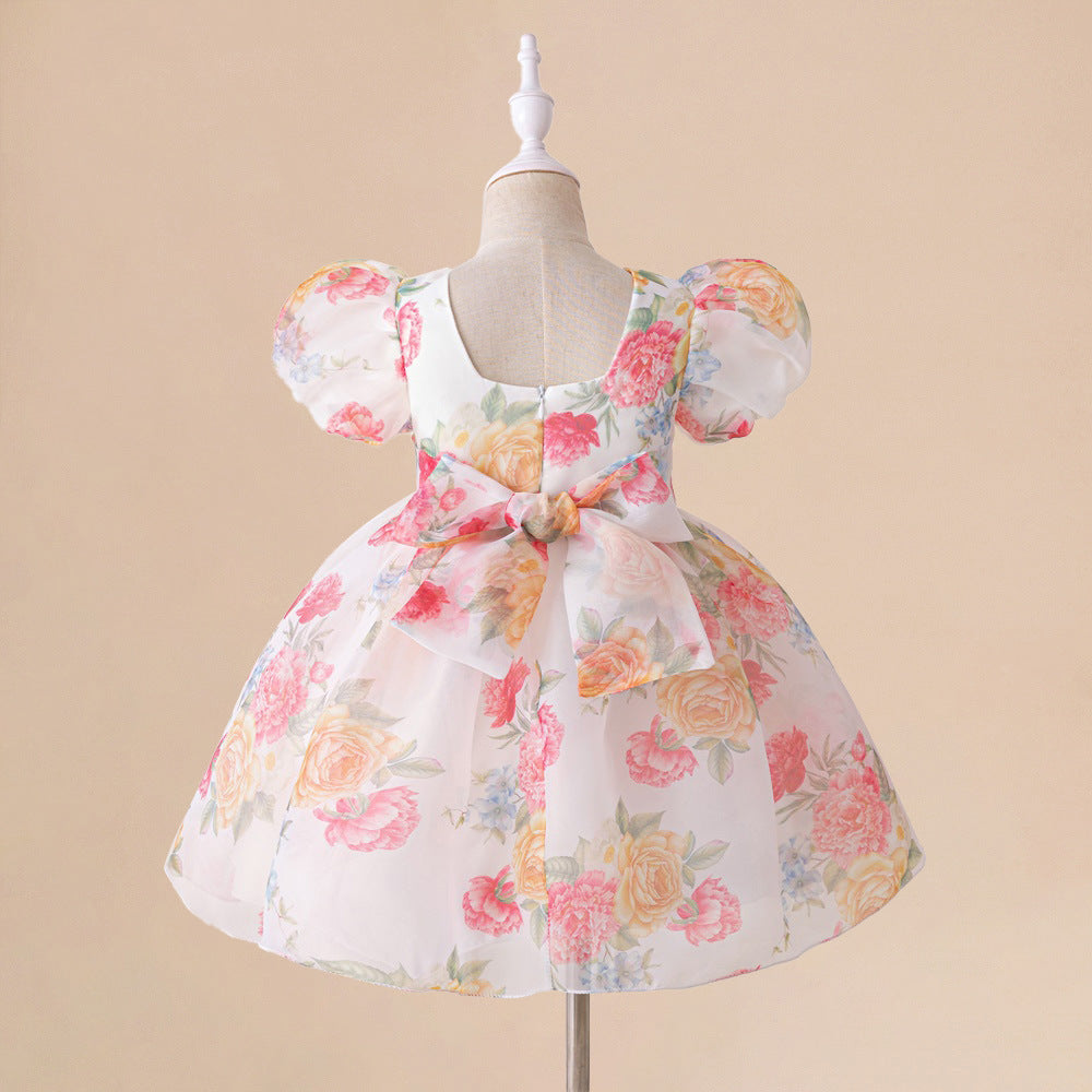 Princess Floral Ball Gown Puffy Dress for Babies & Toddlers | Party & Flower Girl Outfit
