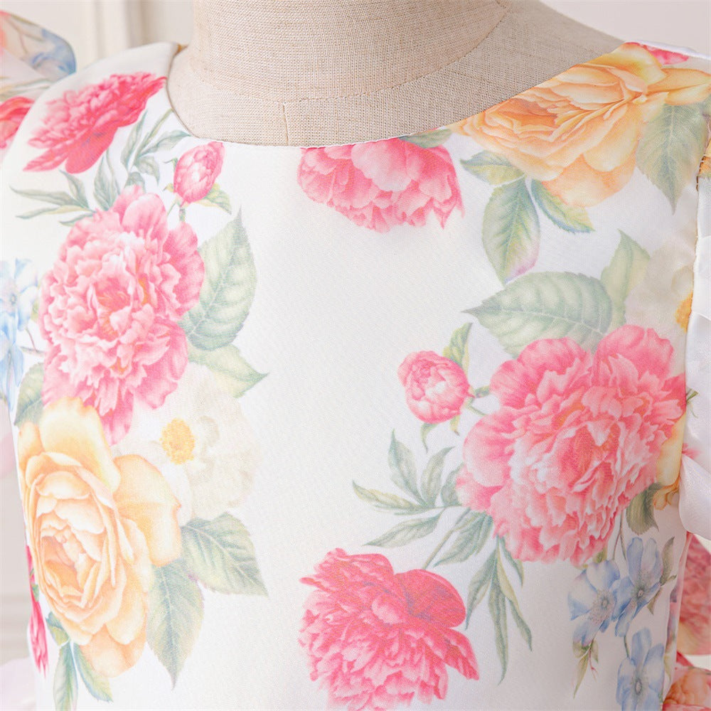 Princess Floral Ball Gown Puffy Dress for Babies & Toddlers | Party & Flower Girl Outfit