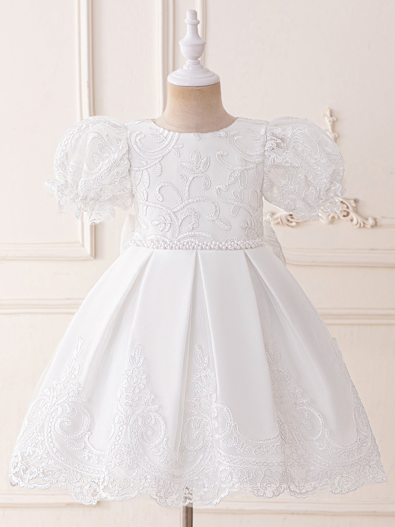 Princess Lace Puff Ball Gown for Girls – Flower Girl & Party Dress