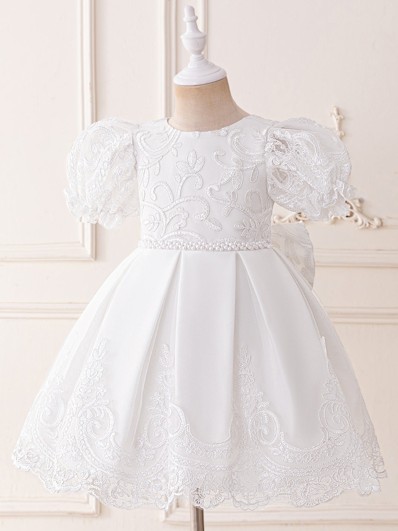 Princess Lace Puff Ball Gown for Girls – Flower Girl & Party Dress