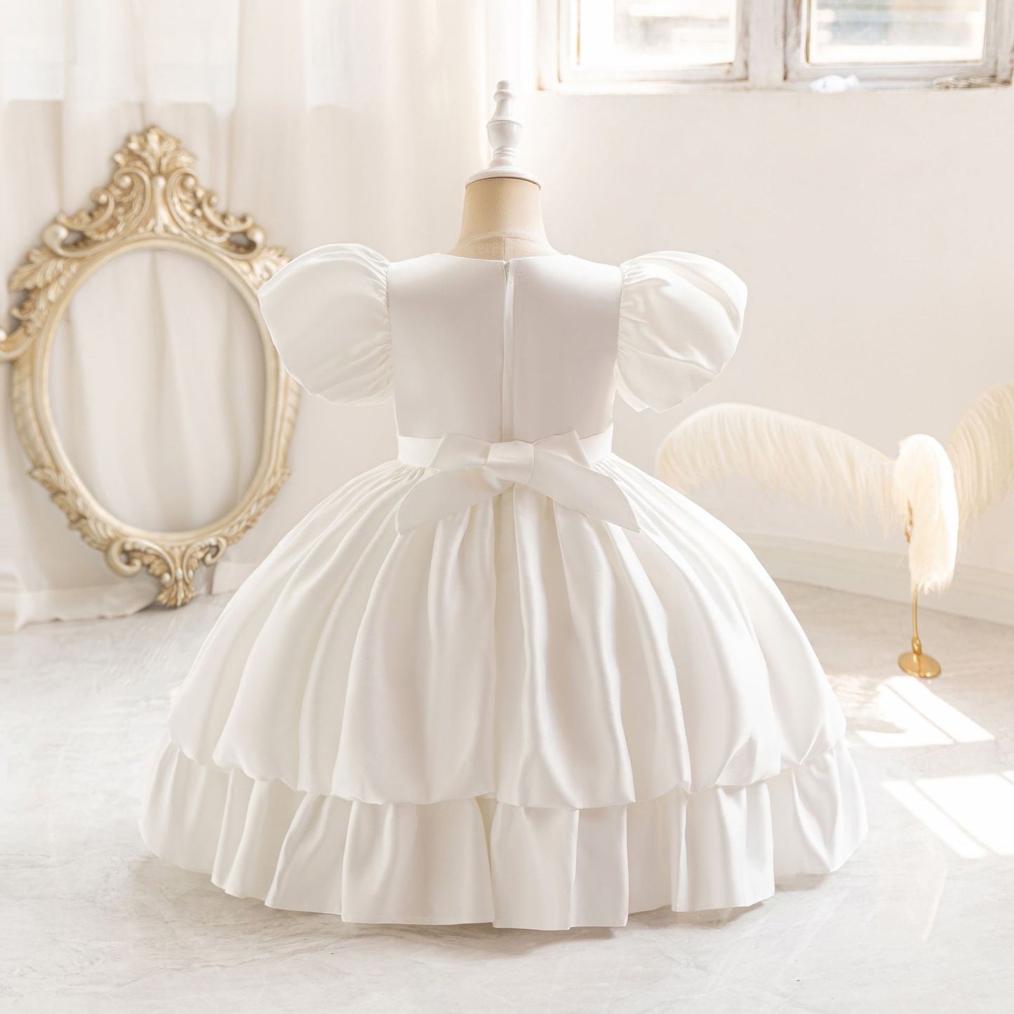 Princess Puffy Tea Length Ball Gown Dress for Girls | Fairy Style Party Dress