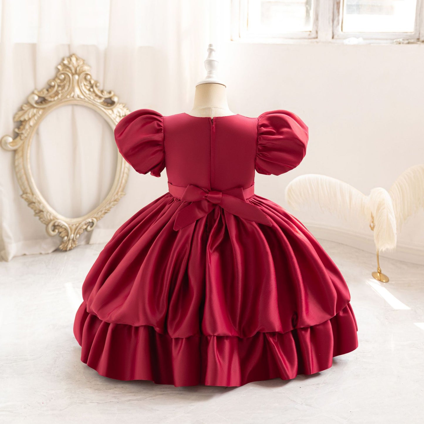 Princess Puffy Tea Length Ball Gown Dress for Girls | Fairy Style Party Dress