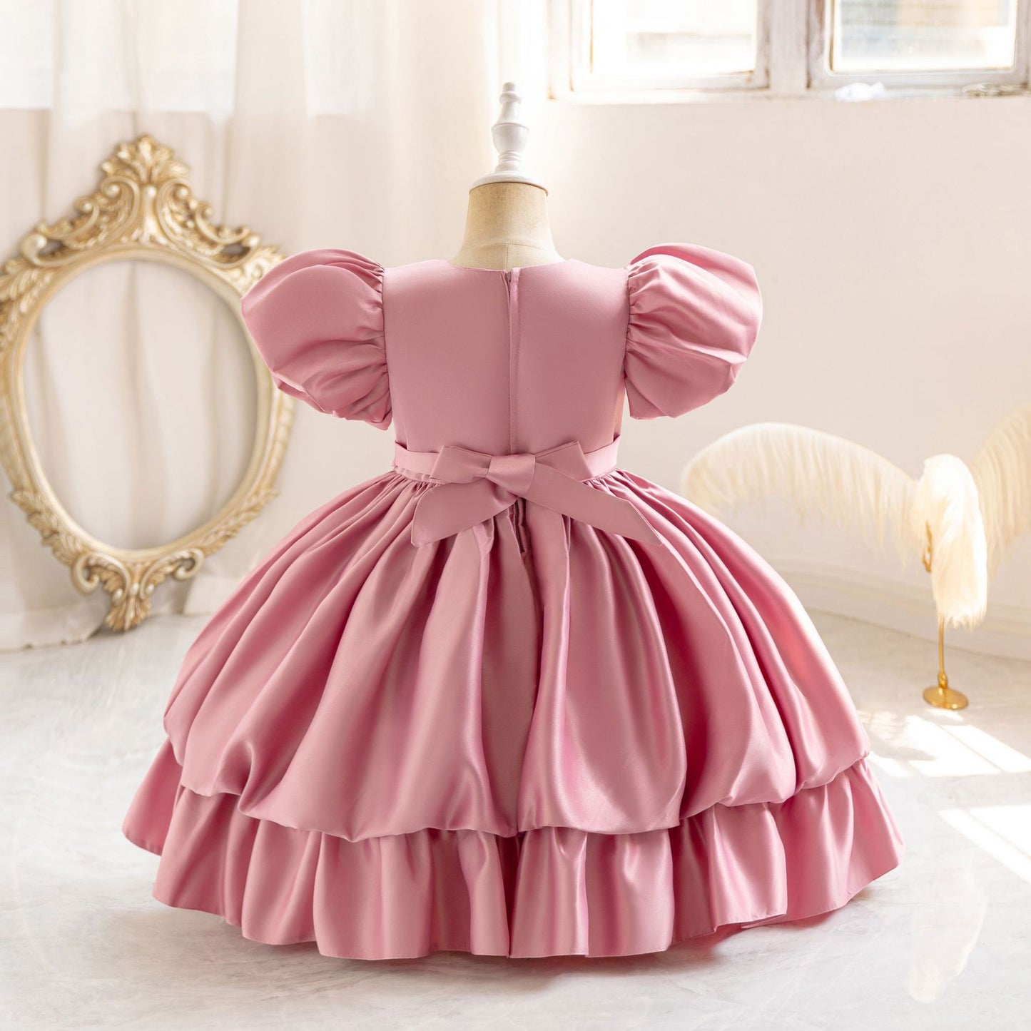 Princess Puffy Tea Length Ball Gown Dress for Girls | Fairy Style Party Dress