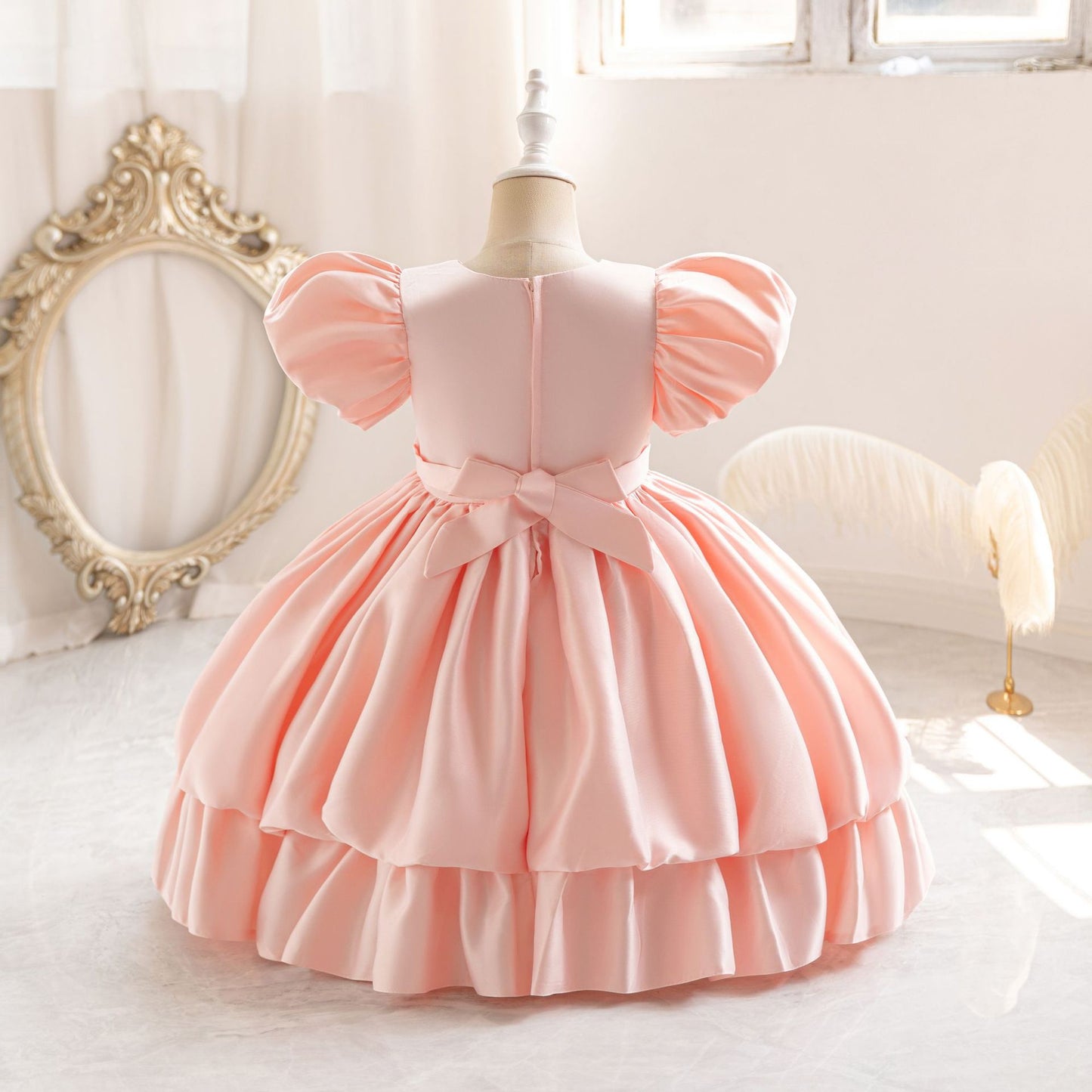 Princess Puffy Tea Length Ball Gown Dress for Girls | Fairy Style Party Dress