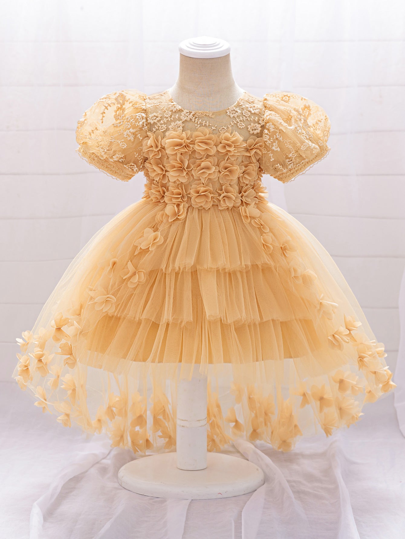 Princess Puffy High-Low Tulle Ball Gown for Girls – Party, Wedding & Event Dress (9M-4Y)
