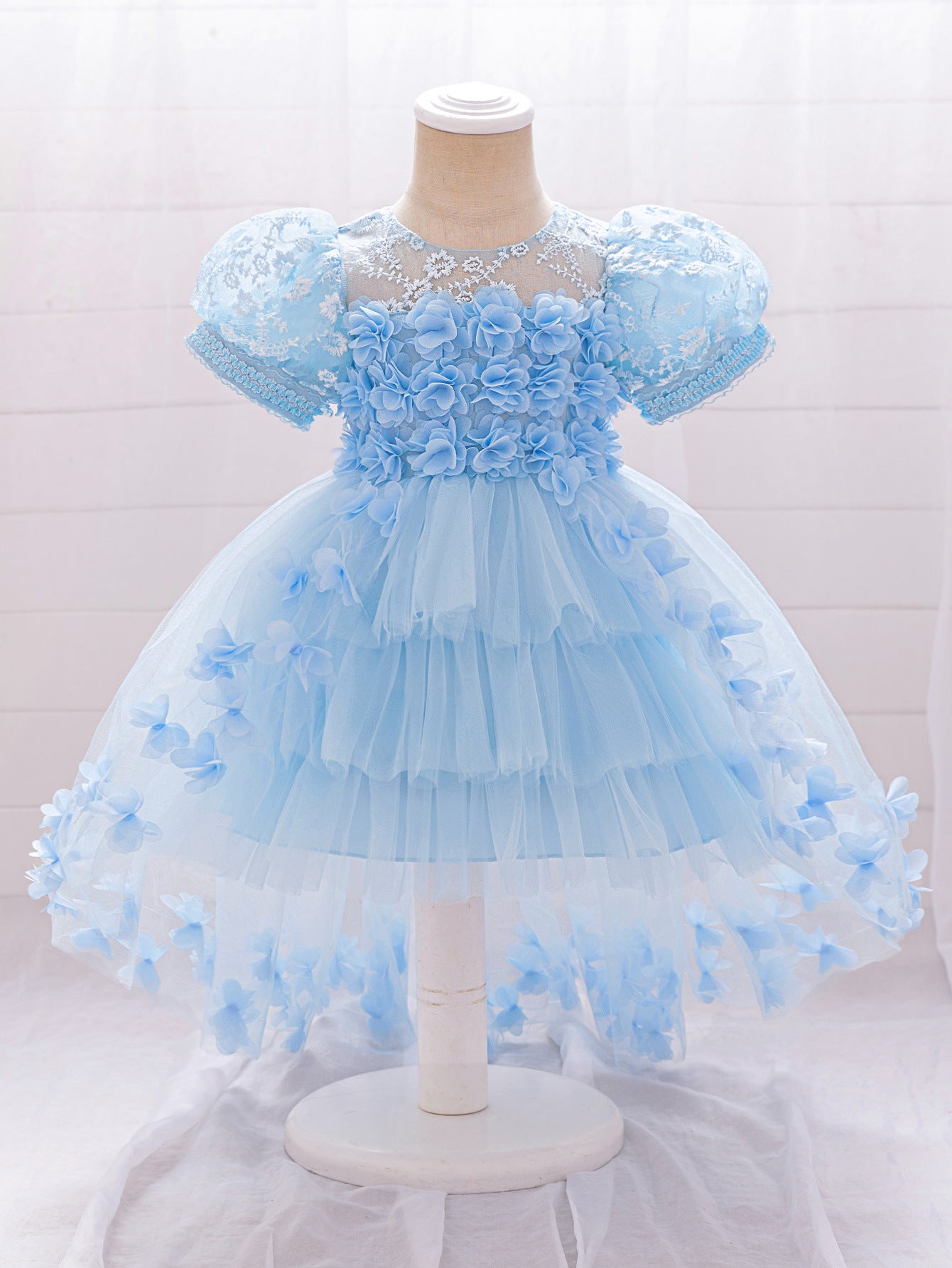 Princess Puffy High-Low Tulle Ball Gown for Girls – Party, Wedding & Event Dress (9M-4Y)