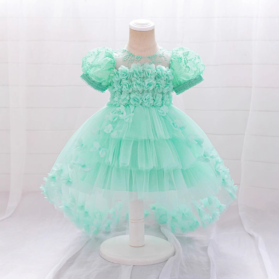 Princess Puffy High-Low Tulle Ball Gown for Girls – Party, Wedding & Event Dress (9M-4Y)