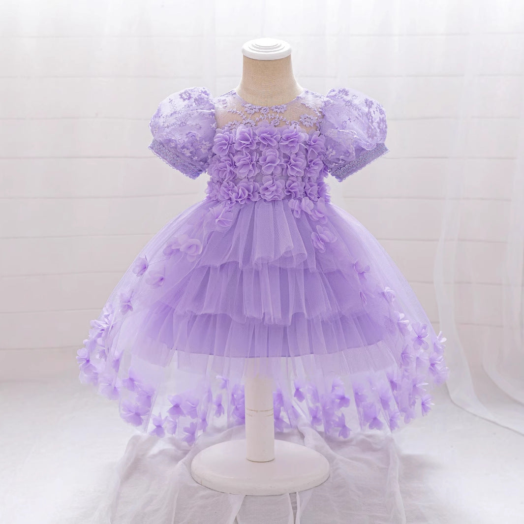 Princess Puffy High-Low Tulle Ball Gown for Girls – Party, Wedding & Event Dress (9M-4Y)