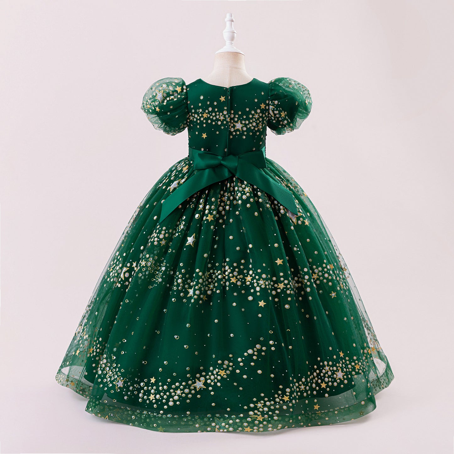 Princess Puffy Sequin Ball Gown for Girls – Formal & Celebration Dress