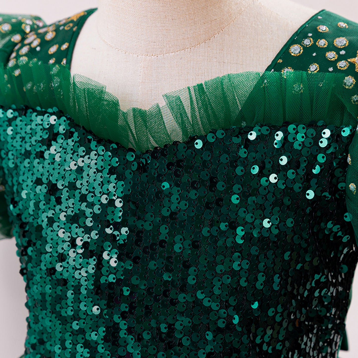 Princess Puffy Sequin Ball Gown for Girls – Formal & Celebration Dress
