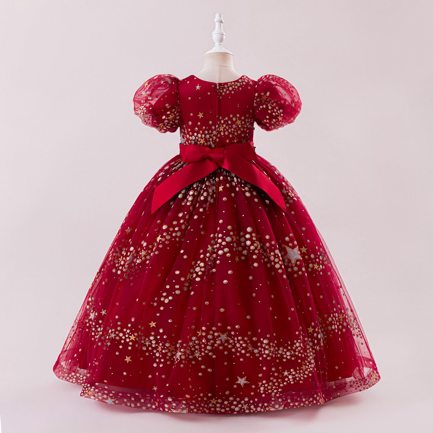 Princess Puffy Sequin Ball Gown for Girls – Formal & Celebration Dress