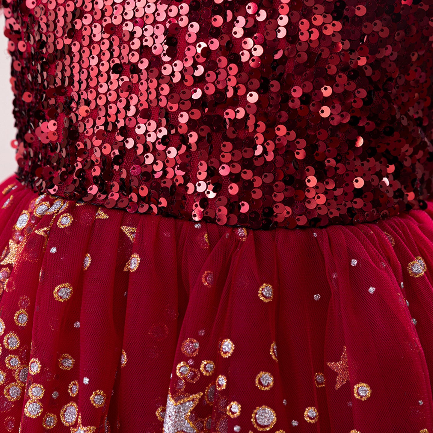 Princess Puffy Sequin Ball Gown for Girls – Formal & Celebration Dress
