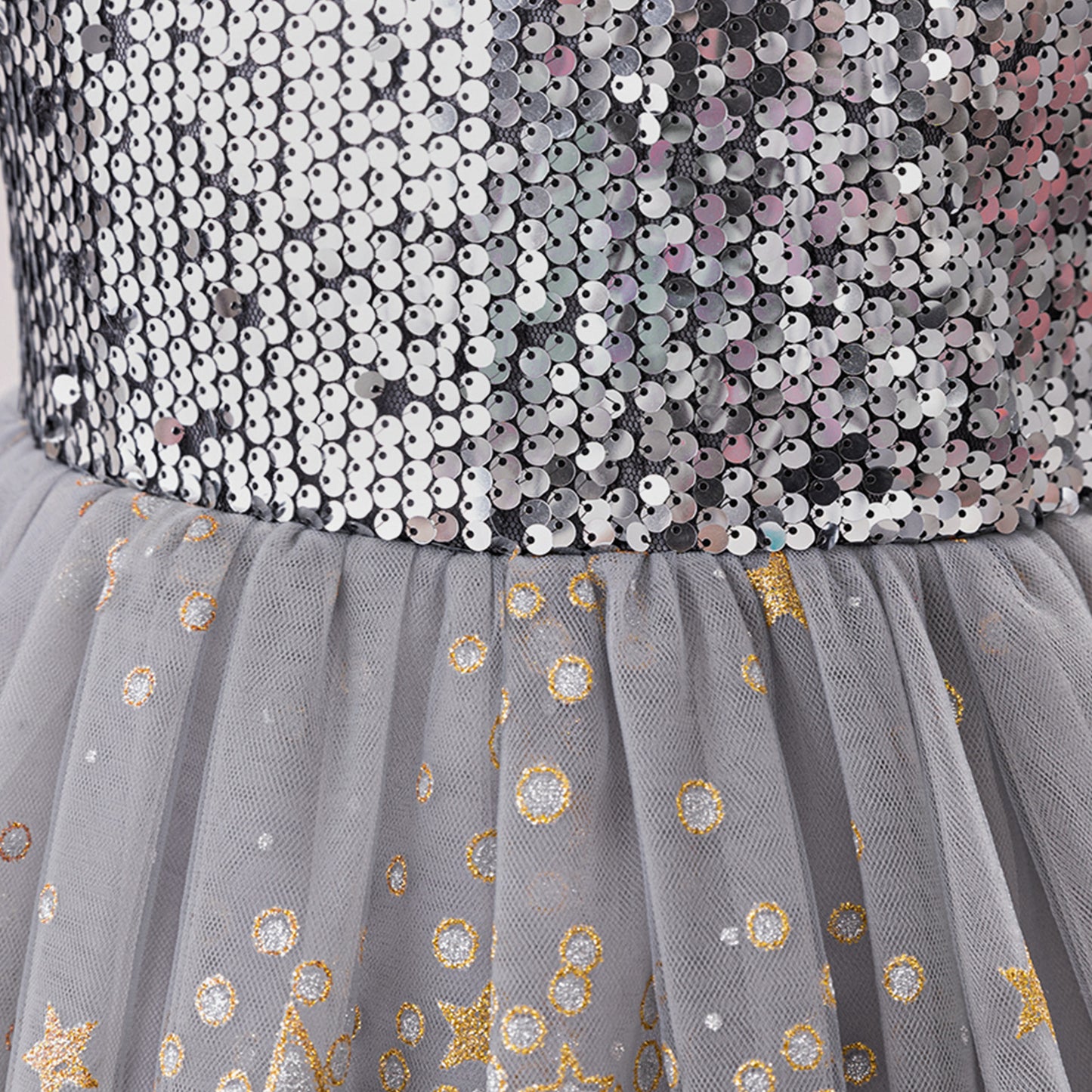 Princess Puffy Sequin Ball Gown for Girls – Formal & Celebration Dress