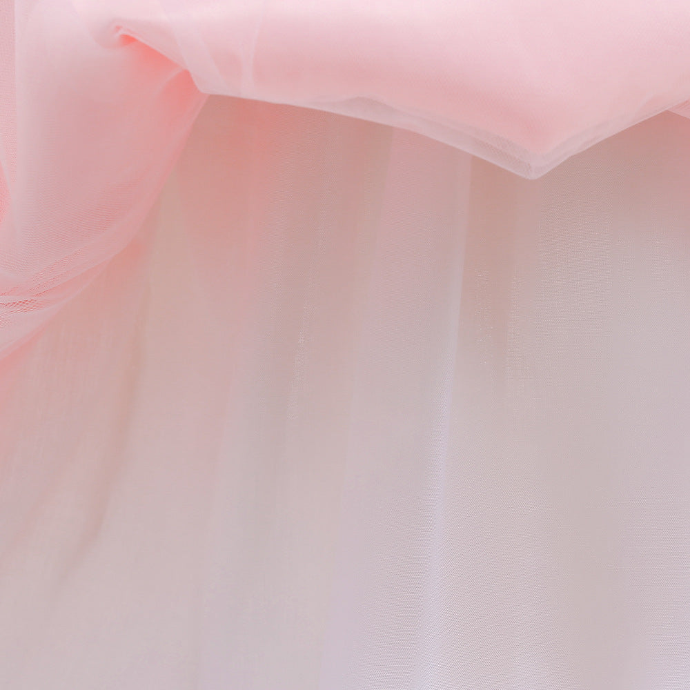 Princess Puffy Sleeve Tea-Length Ball Gown Dress for Girls | Special Occasion Dress
