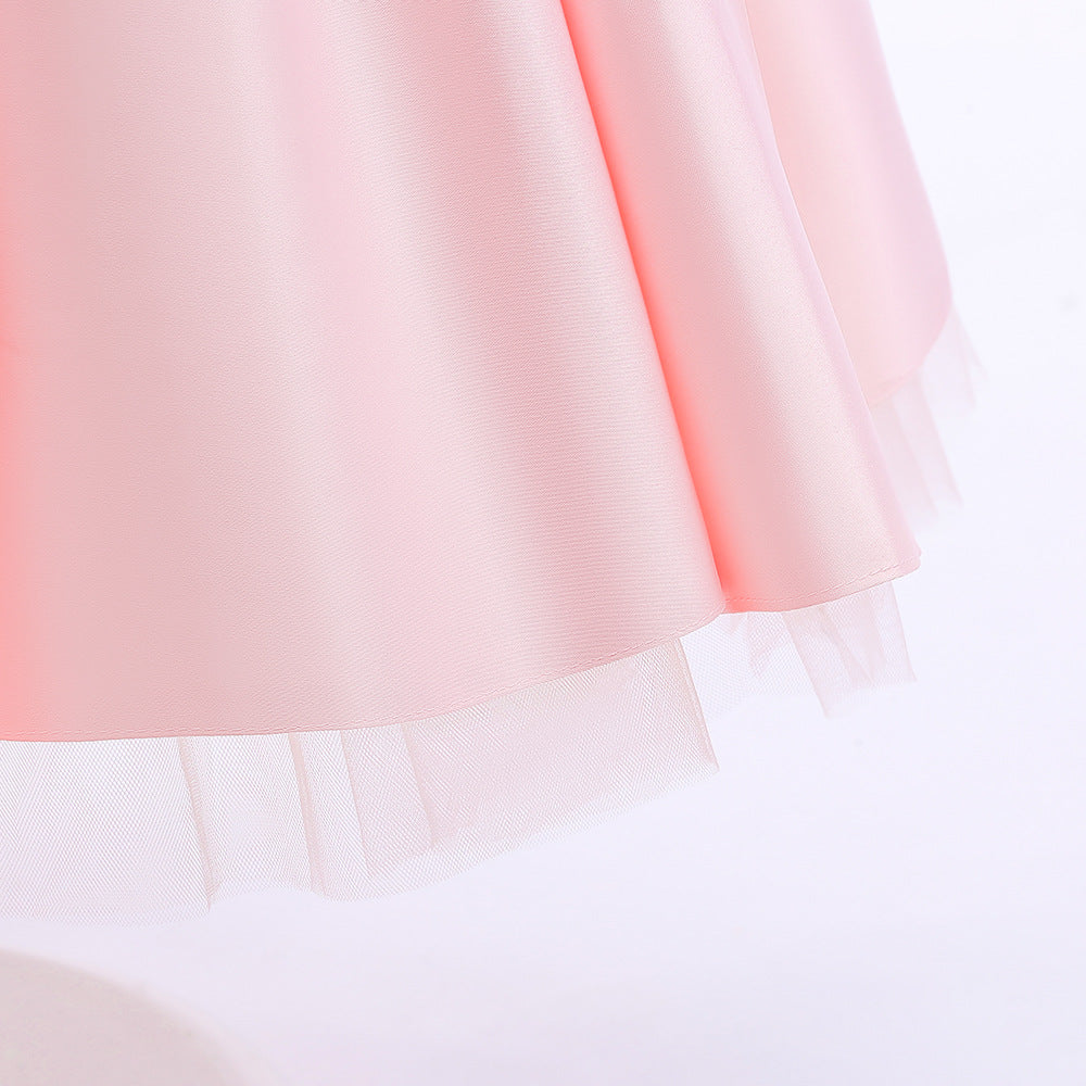 Princess Puffy Sleeve Tea-Length Ball Gown Dress for Girls | Special Occasion Dress