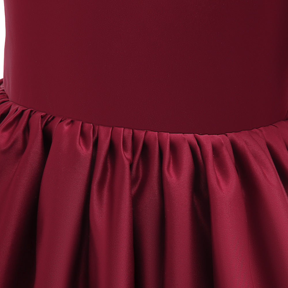 Princess Puffy Sleeve Tea-Length Ball Gown Dress for Girls | Special Occasion Dress