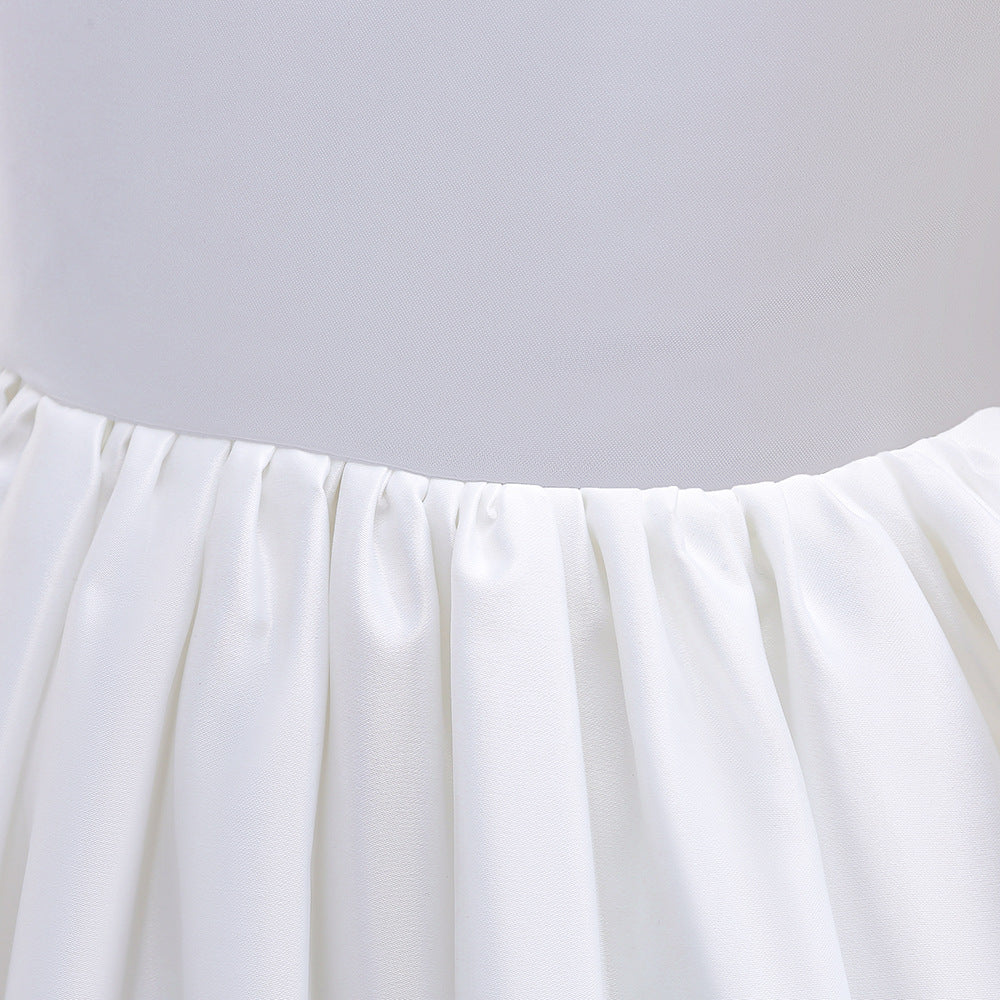 Princess Puffy Sleeve Tea-Length Ball Gown Dress for Girls | Special Occasion Dress