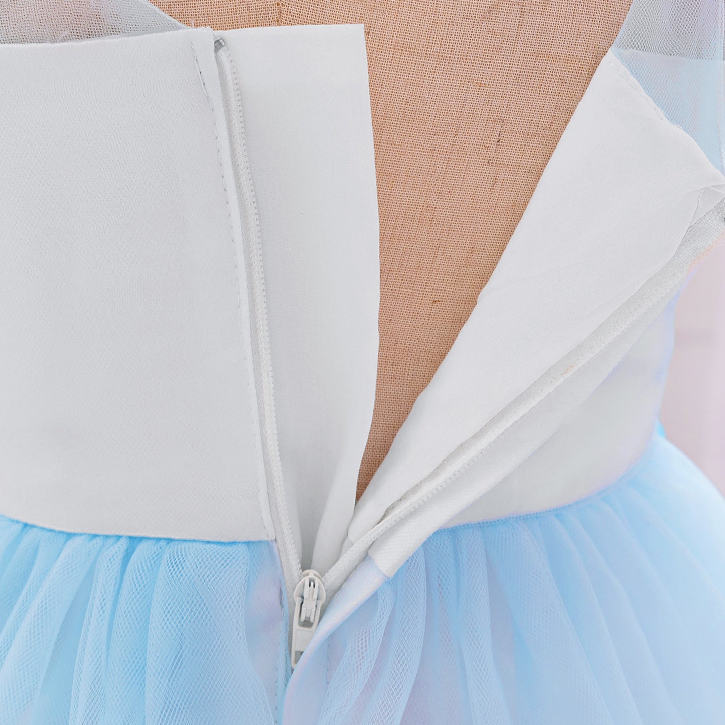 Light Blue Princess Ball Gown Tulle Dress for Babies & Toddlers - Embroidered Puffy Flower Girl Dress
