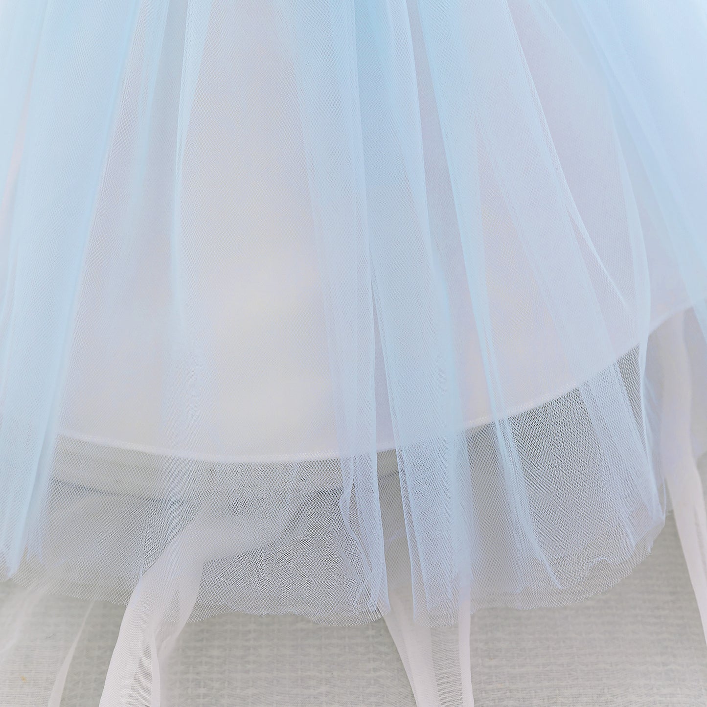 Light Blue Princess Ball Gown Tulle Dress for Babies & Toddlers - Embroidered Puffy Flower Girl Dress
