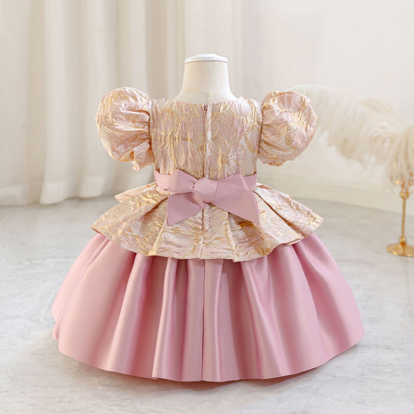 Princess Puffy Ball Gown Dress for Girls - Tea Length Tiered Skirt | Kids Party & Flower Girl Dress