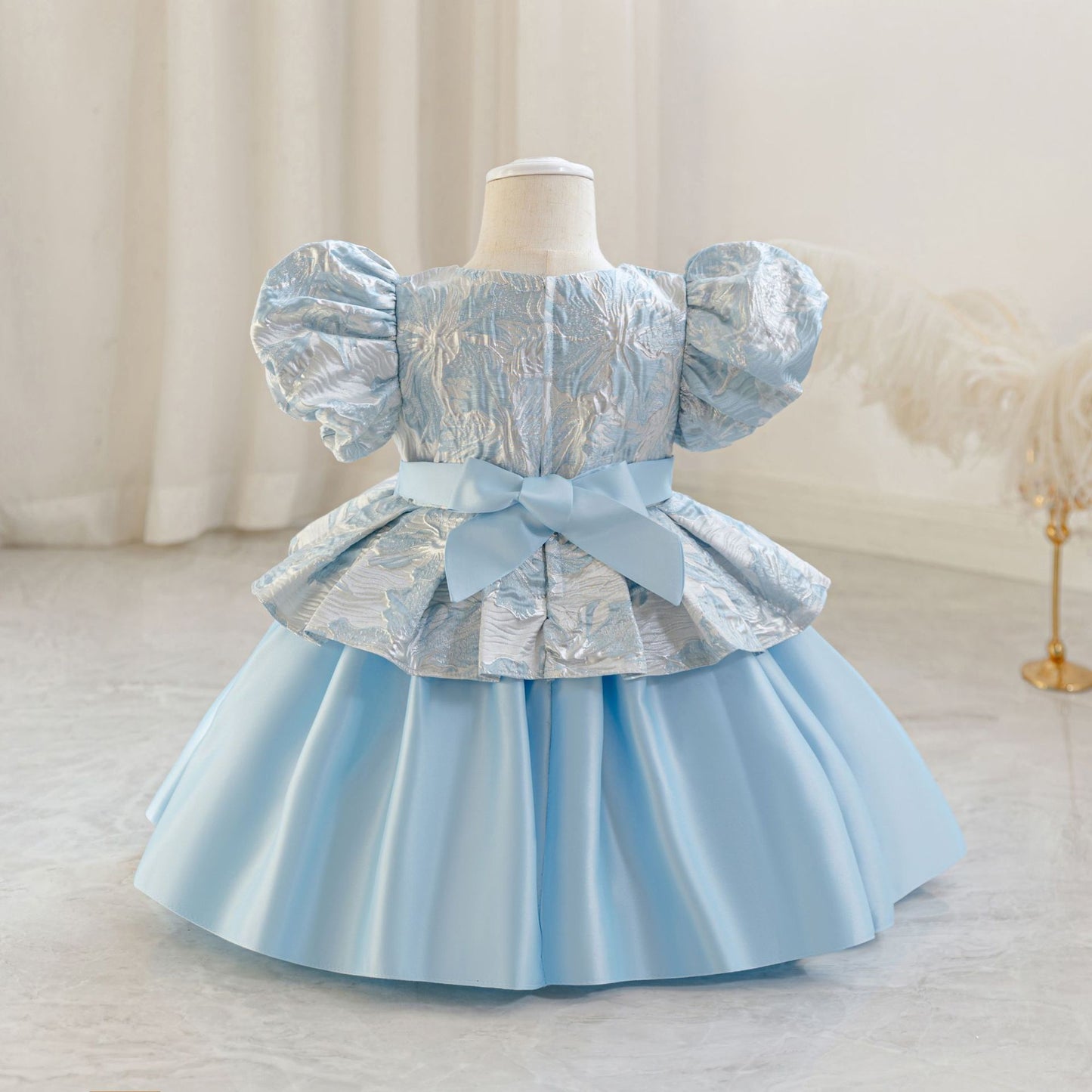 Princess Puffy Ball Gown Dress for Girls - Tea Length Tiered Skirt | Kids Party & Flower Girl Dress