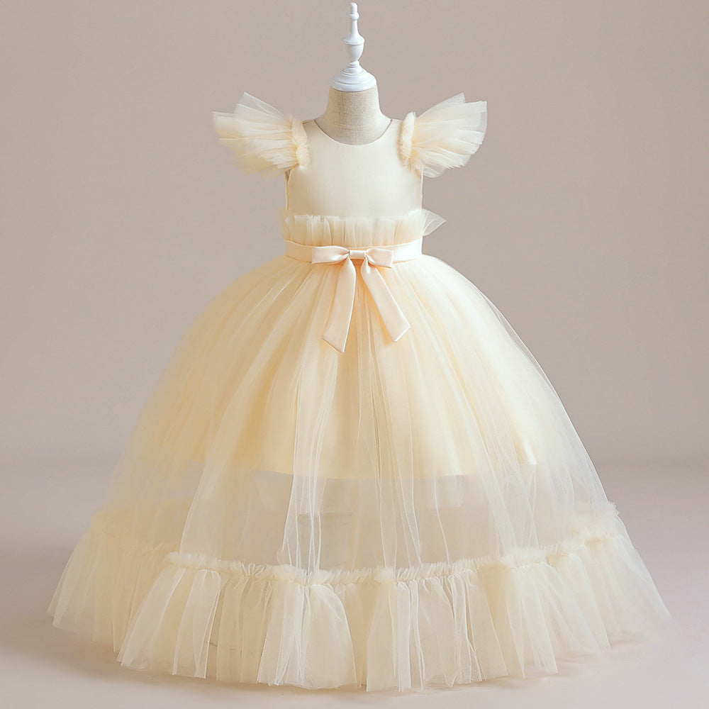 Princess Tulle Tea Length Flower Girl Dress – Fairytale Kids Party & Wedding Gown