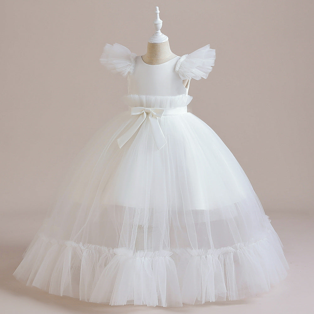 Princess Tulle Tea Length Flower Girl Dress – Fairytale Kids Party & Wedding Gown