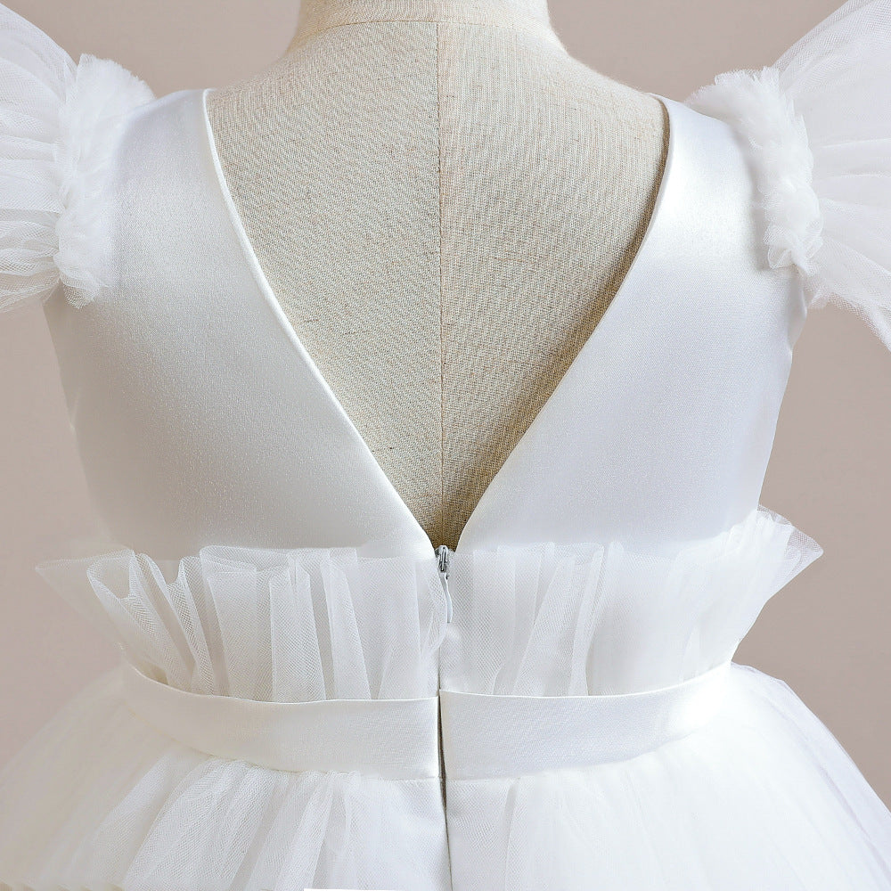Princess Tulle Tea Length Flower Girl Dress – Fairytale Kids Party & Wedding Gown