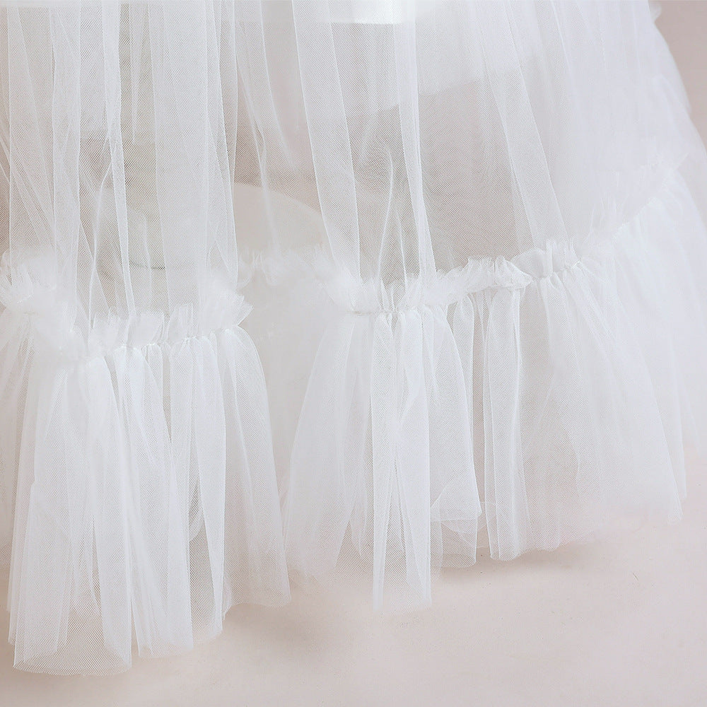 Princess Tulle Tea Length Flower Girl Dress – Fairytale Kids Party & Wedding Gown