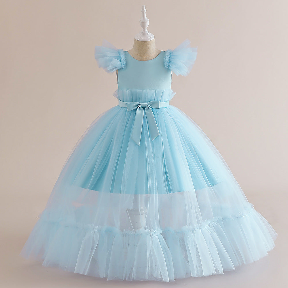 Princess Tulle Tea Length Flower Girl Dress – Fairytale Kids Party & Wedding Gown
