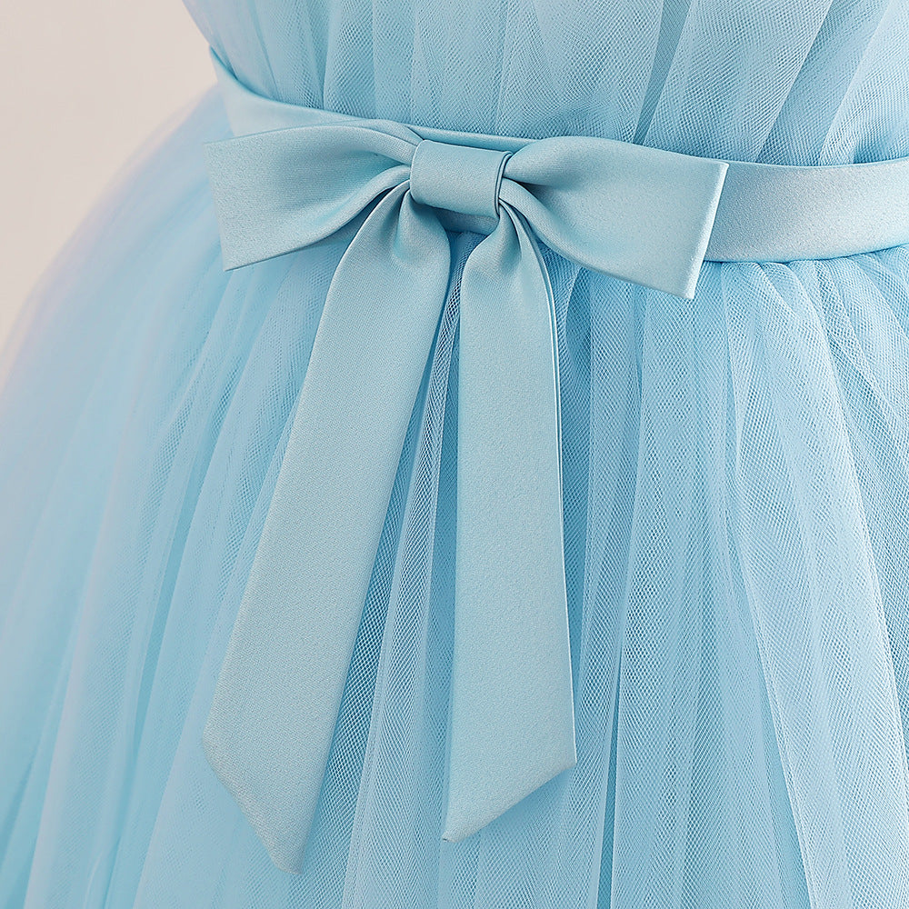 Princess Tulle Tea Length Flower Girl Dress – Fairytale Kids Party & Wedding Gown