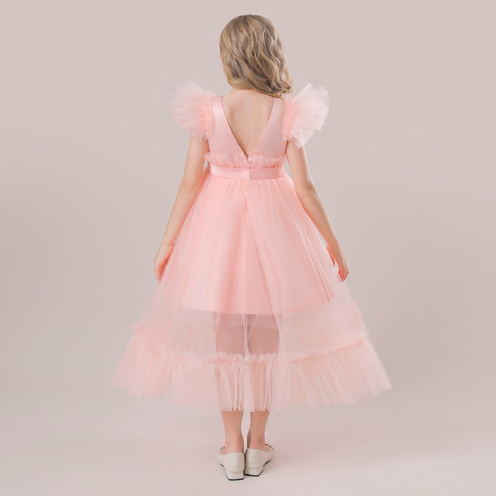 Princess Tulle Tea Length Flower Girl Dress – Fairytale Kids Party & Wedding Gown