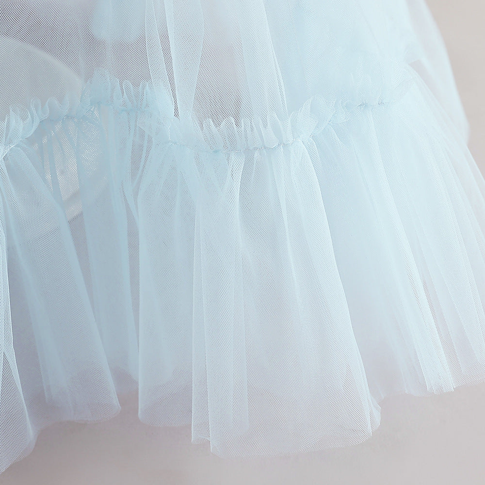 Princess Tulle Tea Length Flower Girl Dress – Fairytale Kids Party & Wedding Gown