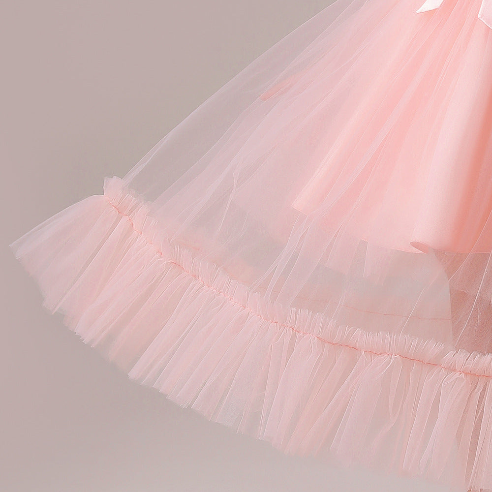 Princess Tulle Tea Length Flower Girl Dress – Fairytale Kids Party & Wedding Gown