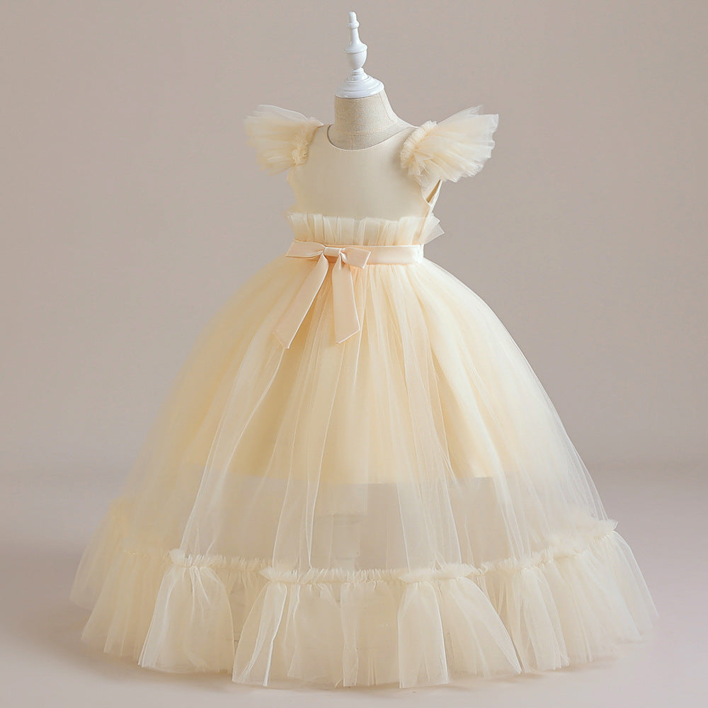 Princess Tulle Tea Length Flower Girl Dress – Fairytale Kids Party & Wedding Gown