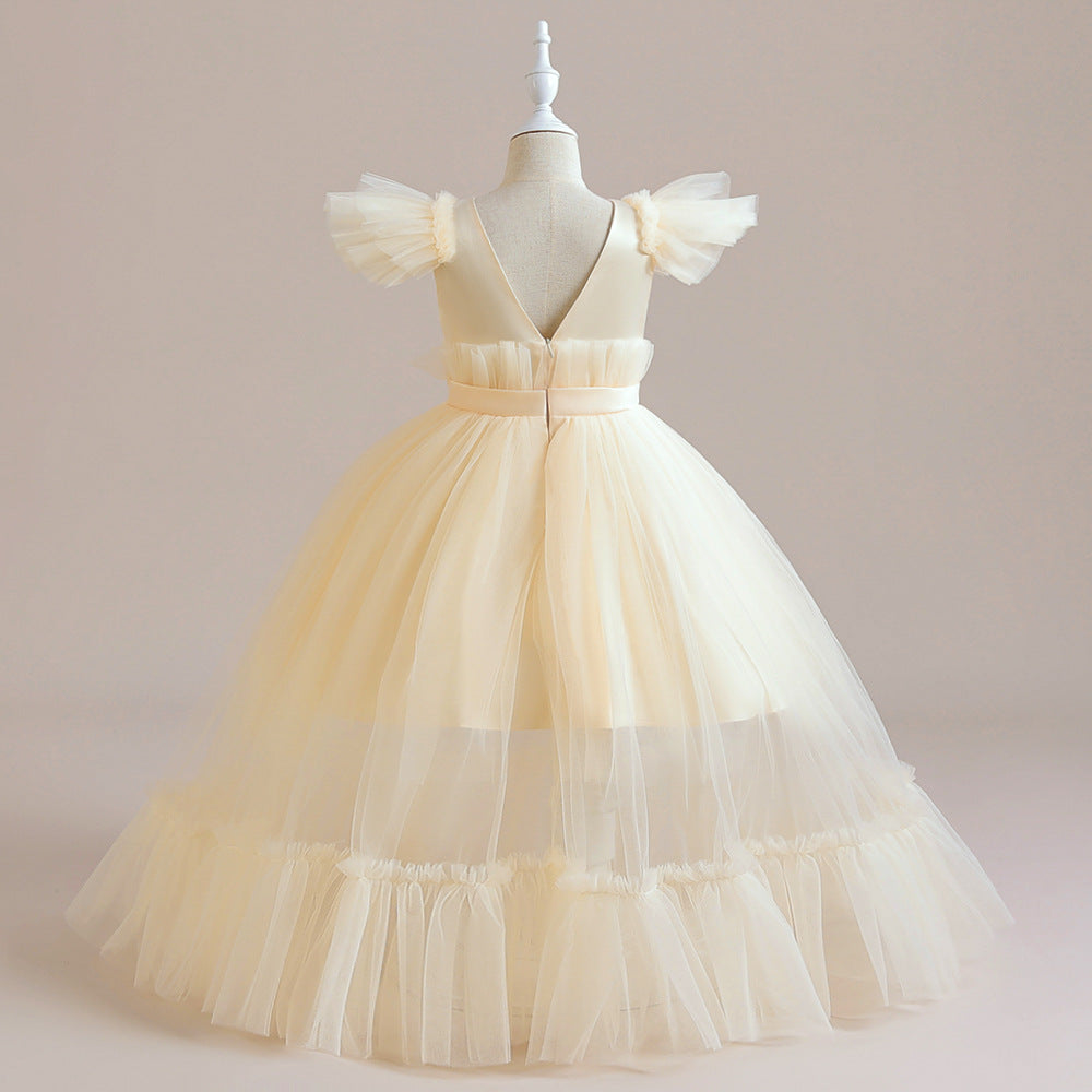 Princess Tulle Tea Length Flower Girl Dress – Fairytale Kids Party & Wedding Gown