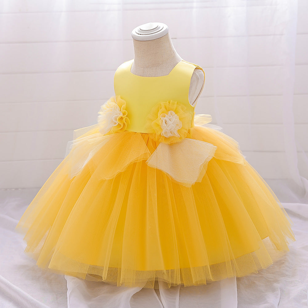 Princess Ball Gown Tea-Length Puffy Tulle Dress for Girls | Party & Wedding Outfit