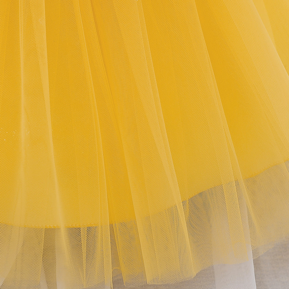 Princess Ball Gown Tea-Length Puffy Tulle Dress for Girls | Party & Wedding Outfit