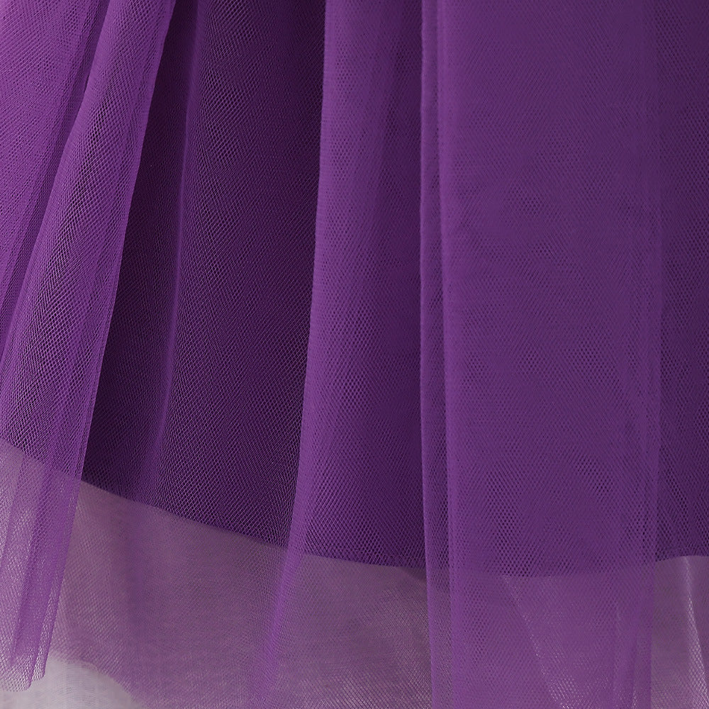 Princess Ball Gown Tea-Length Puffy Tulle Dress for Girls | Party & Wedding Outfit