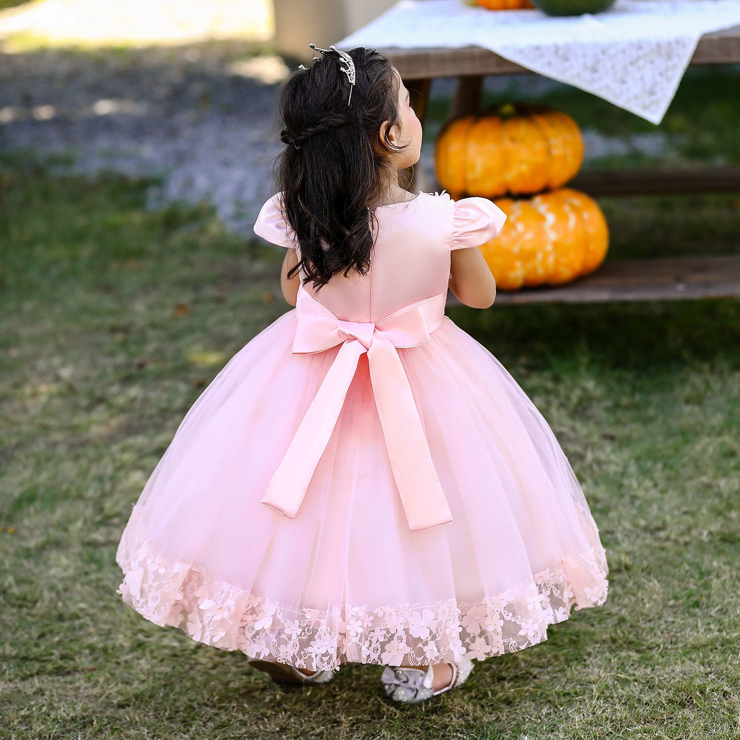 Princess Tulle Ball Gown for Baby Girls Tea Length for Party & Wedding